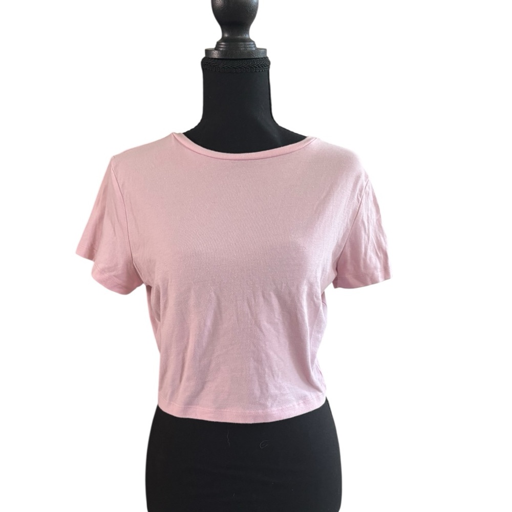 Wild Fable Cropped Short Sleeve Tee – Light Pink | Size Large